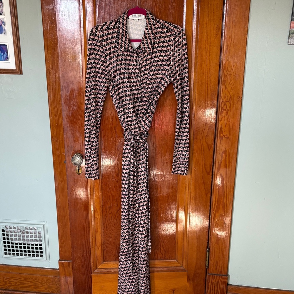 Diane Von Furstenberg Black and Pink Jumpsuit